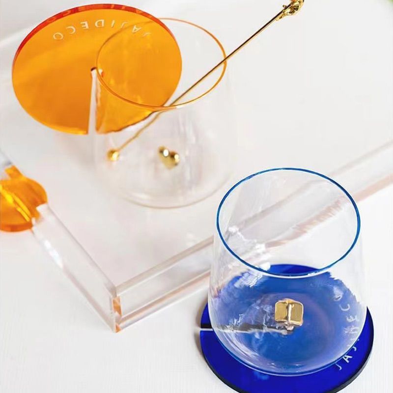 3.9 inch Creative Acrylic Rainbow Coasters, Coffee Tea Drink Mug Pads Bar Restaurant Shooting Props Cup Mat