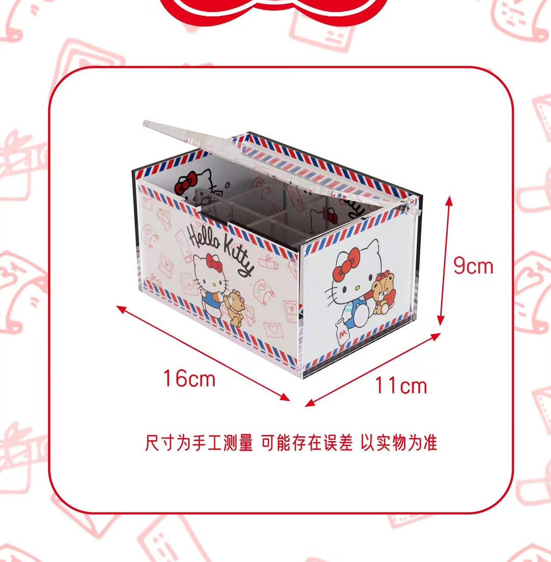 Anime Acrylic Puzzle Storage Box with Flip Lid, Detachable Desktop Organizer, Decorative Display Case, Multi-Purpose Storage for Desk or Vanity