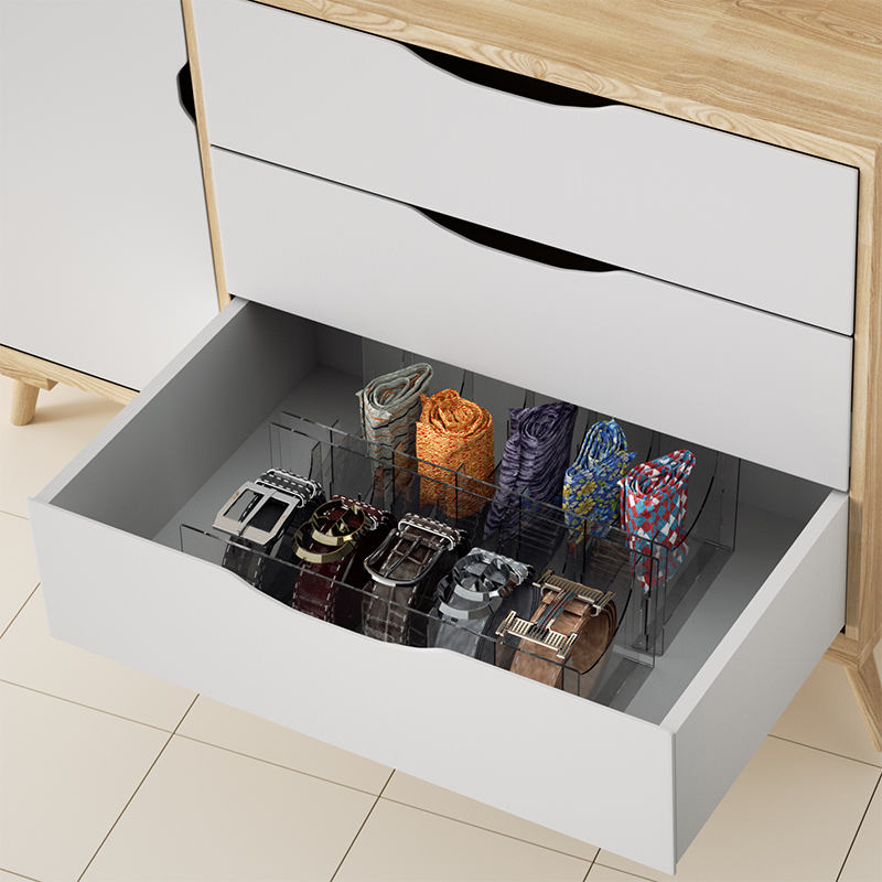 Acrylic Belt Organizer Belt Container Storage Holder 7 Compartments Wardrobe