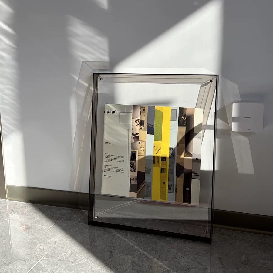 Customizable Wall-Mounted Acrylic Frame Floating Poster and Photo Display Frame with Hollow Design