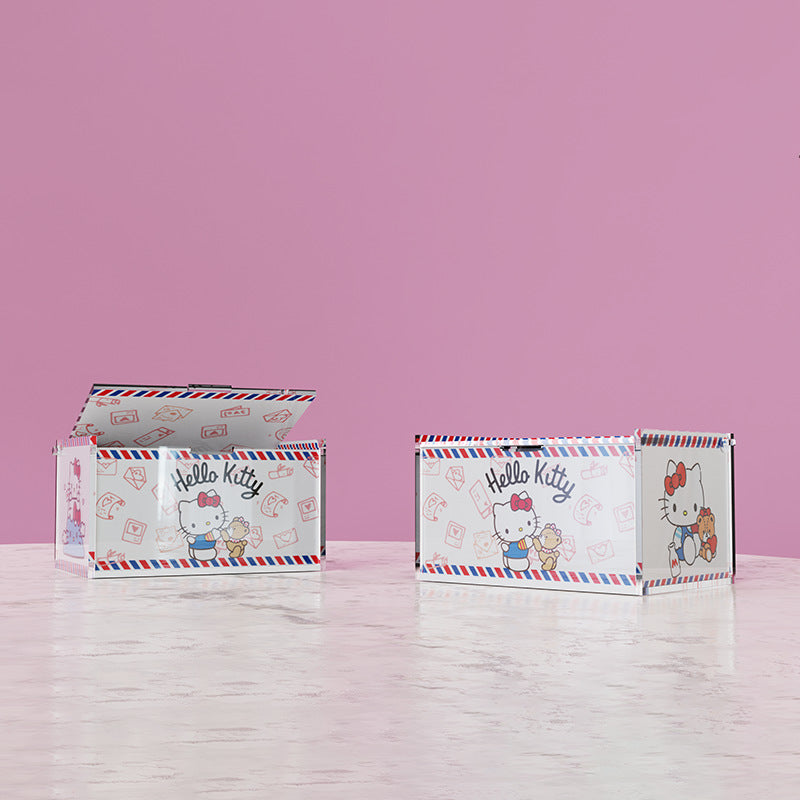 Anime Acrylic Puzzle Storage Box with Flip Lid, Detachable Desktop Organizer, Decorative Display Case, Multi-Purpose Storage for Desk or Vanity