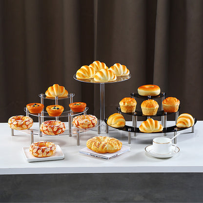 Acrylic Wedding Cake Stand, Transparent Round Multi-Layer Dessert Display Rack, Birthday Decoration Display