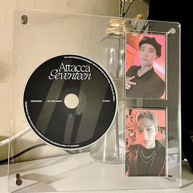 Customizable Acrylic CD & Vinyl Record Display Stand Kpop Album Organizer with Photocard Storage for Collectors