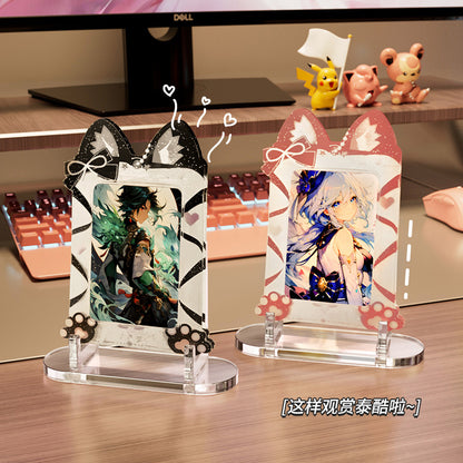 Clear Acrylic Anime Stand – Multi-Purpose Display for Badges, Pins, Keychains, and Figures