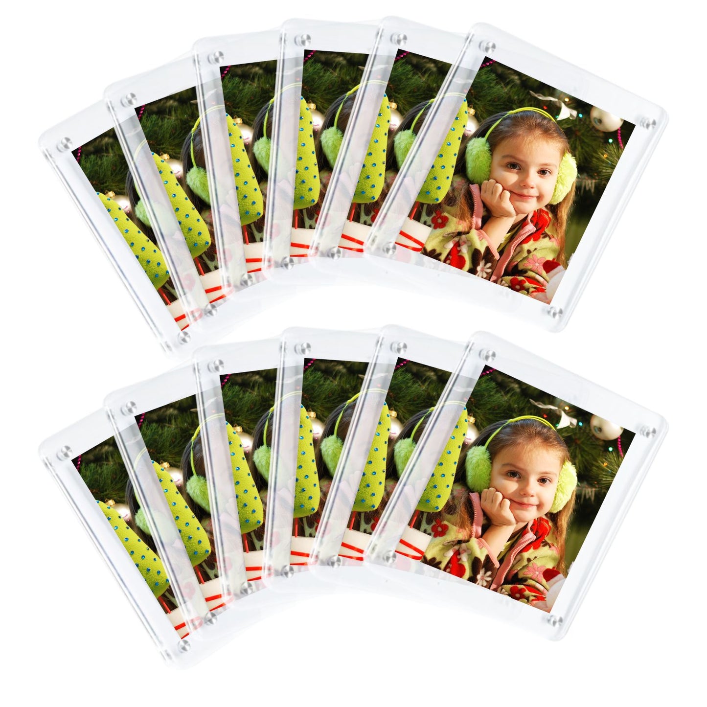 Customizable Magnetic Polaroid Photo Holder Acrylic Fridge Magnet Frame & Instant Photo Organizer