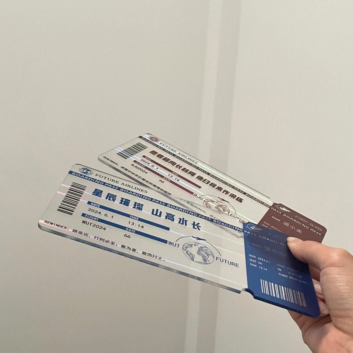 Acrylic Holographic Laser Ticket Stub Anime Keychain, Graduation Transparent Card Collectible Souvenir Gift