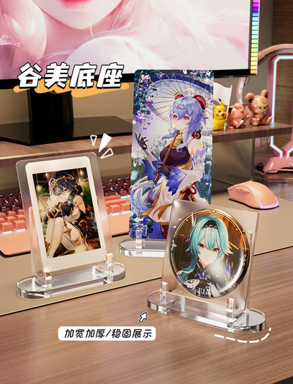 Clear Acrylic Anime Stand – Multi-Purpose Display for Badges, Pins, Keychains, and Figures