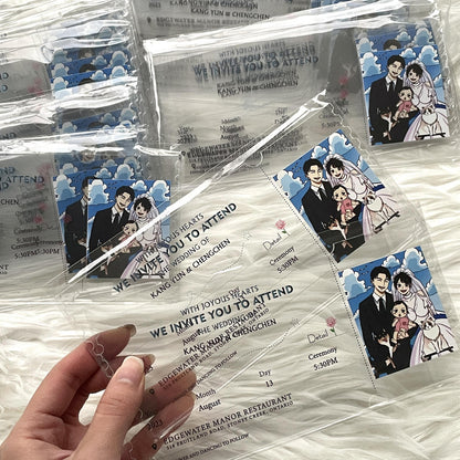 Acrylic Holographic Laser Ticket Stub Anime Keychain, Graduation Transparent Card Collectible Souvenir Gift