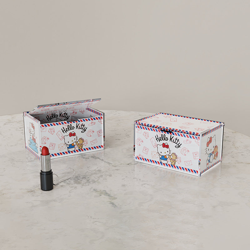 Anime Acrylic Puzzle Storage Box with Flip Lid, Detachable Desktop Organizer, Decorative Display Case, Multi-Purpose Storage for Desk or Vanity