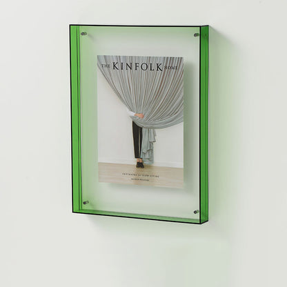 Customizable Wall-Mounted Acrylic Frame Floating Poster and Photo Display Frame with Hollow Design