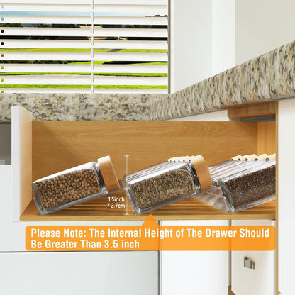 Customizable Adjustable Acrylic Spice Rack Space-Saving Storage Transparent Spice Holder for Condiments and Seasonings