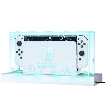 Custom Transparent Acrylic Display Case with LED Lighting – Dustproof Cover for Nintendo Switch