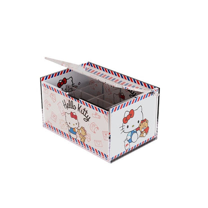 Anime Acrylic Puzzle Storage Box with Flip Lid, Detachable Desktop Organizer, Decorative Display Case, Multi-Purpose Storage for Desk or Vanity