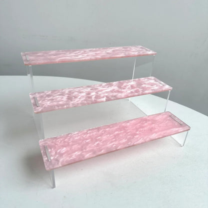 Customizable Tiered Acrylic Desktop Organizer Personalized Storage Shelf for Office & Home Multi-Tier Clear Display Rack