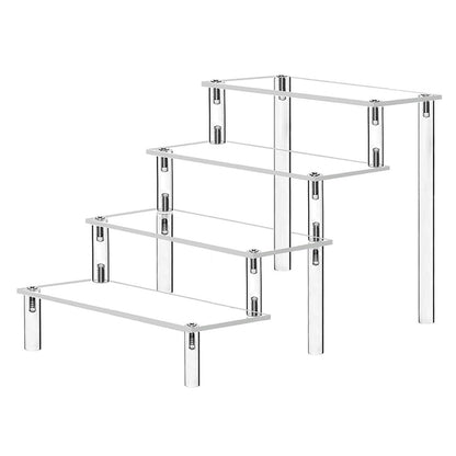 Customizable Tiered Acrylic Desktop Organizer Personalized Step Design Storage Rack for Office, Home & Display