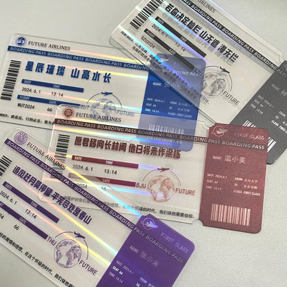 Acrylic Holographic Laser Ticket Stub Anime Keychain, Graduation Transparent Card Collectible Souvenir Gift