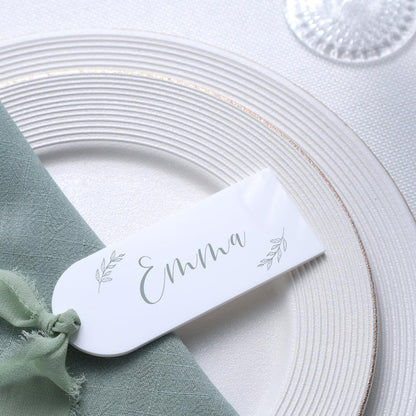 Acrylic DIY Arch Shape Wedding Seating Card with Ribbon, Party Name Tag, Reserved Seat Sign