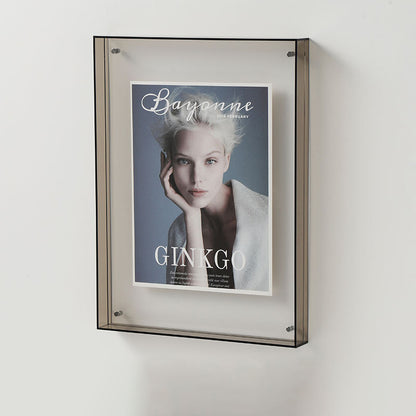 Customizable Wall-Mounted Acrylic Frame Floating Poster and Photo Display Frame with Hollow Design