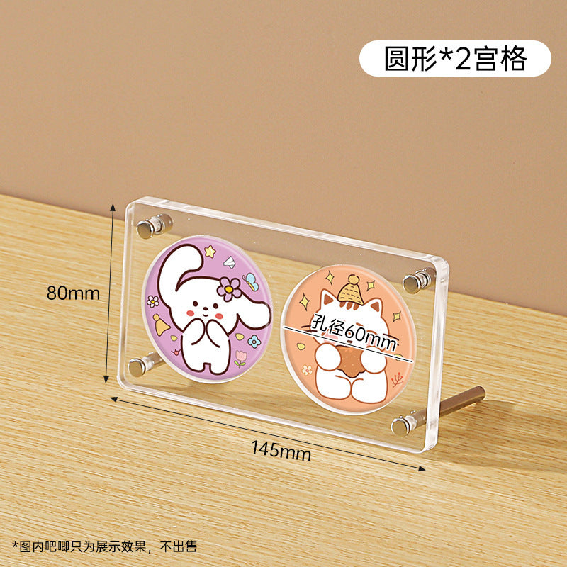 Clear Acrylic Anime Stand – Multi-Purpose Display for Badges, Pins, Keychains, and Figures