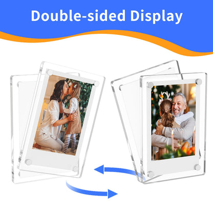 5 PCS Acrylic Fridge Magnetic Frame,Double Sided Refrigerator Magnet Picture Frame