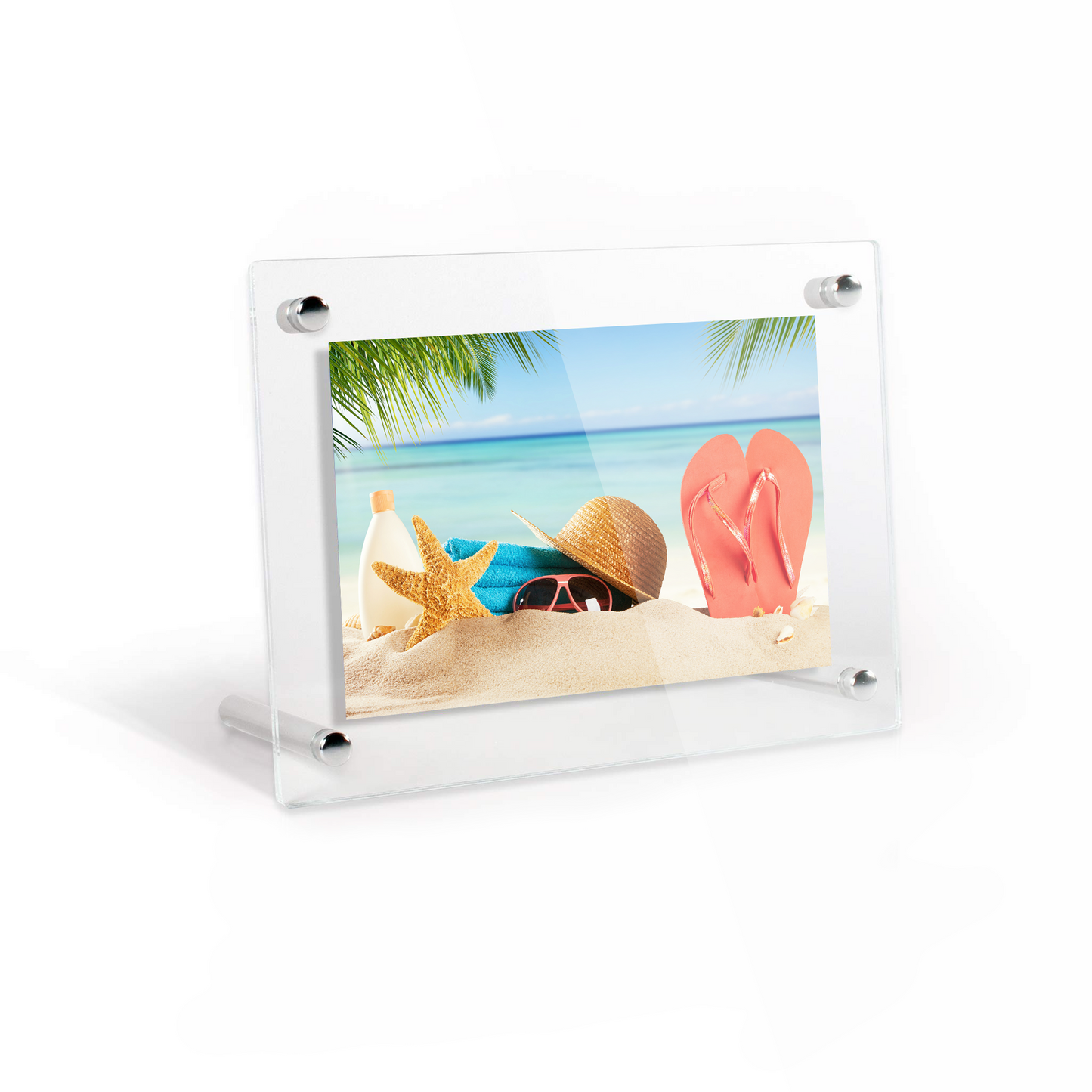 Acrylic Picture Frame Floating Look，3MM + 3MM Thickness Clear Photo Frame