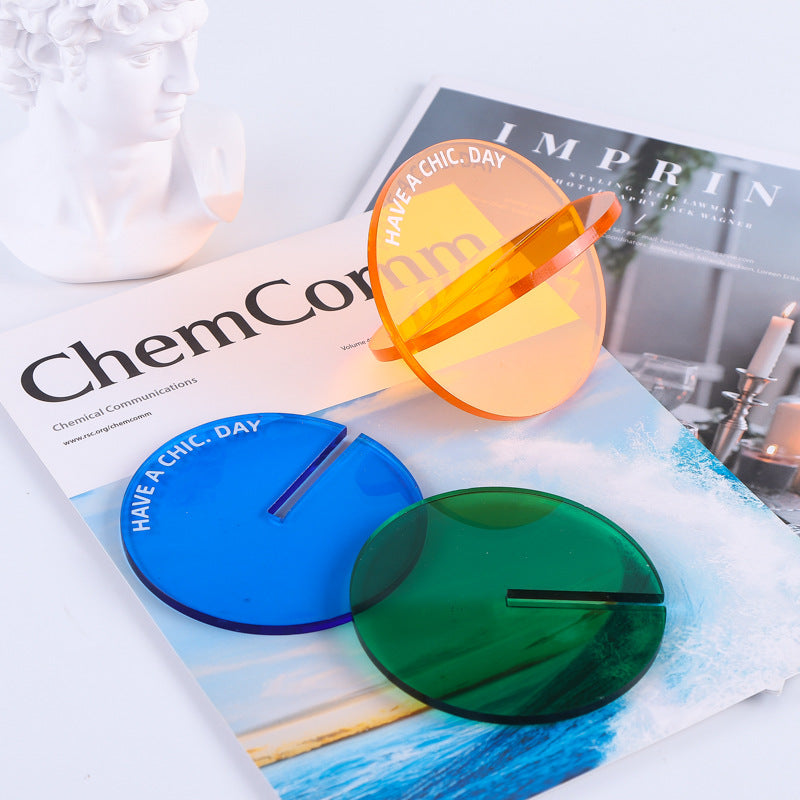 3.9 inch Creative Acrylic Rainbow Coasters, Coffee Tea Drink Mug Pads Bar Restaurant Shooting Props Cup Mat