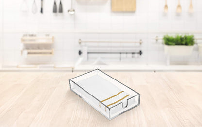 Acrylic Napkin Holder - Clear Modern Design - Acrylic Hand Towel Holder for Bathroom, Kitchen, Acrylic Tray Perfect for Disposable Paper Hand Towels & Bathroom Accessories