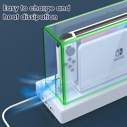 Custom Transparent Acrylic Display Case with LED Lighting – Dustproof Cover for Nintendo Switch