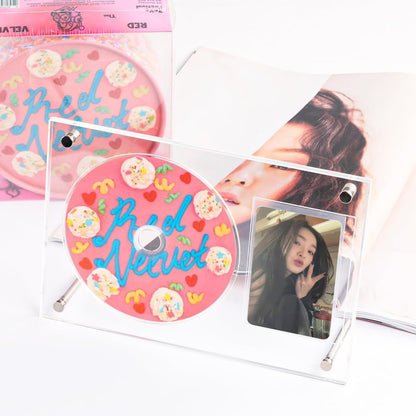 Customizable Acrylic CD & Vinyl Record Display Stand Kpop Album Organizer with Photocard Storage for Collectors