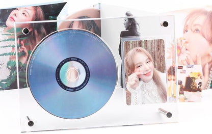 Customizable Acrylic CD & Vinyl Record Display Stand Kpop Album Organizer with Photocard Storage for Collectors