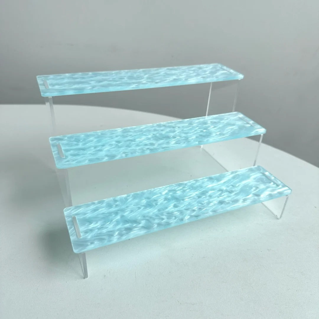 Customizable Tiered Acrylic Desktop Organizer Personalized Storage Shelf for Office & Home Multi-Tier Clear Display Rack