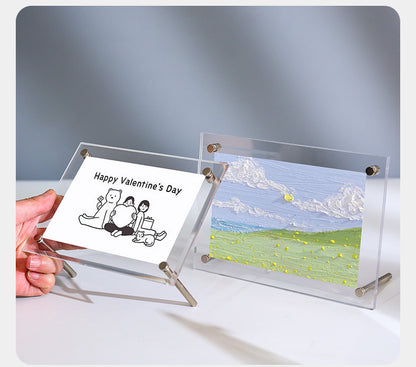 Customizable Magnetic Acrylic Photo Frame Personalized Clear Acrylic Picture Display Modern Magnetic Floating Frame