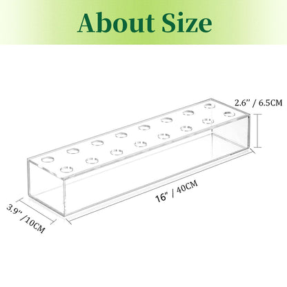 Acrylic Vases for Centerpieces, 16 Inches Long Floral Vase with Holes for Flowers