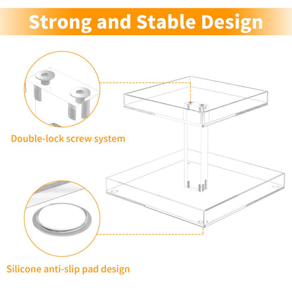 3-Tier Perfume Organizer, Clear Resin, Rectangular Tray, Sturdy Design, Space Saver, Convenient Access, Easy Assembly