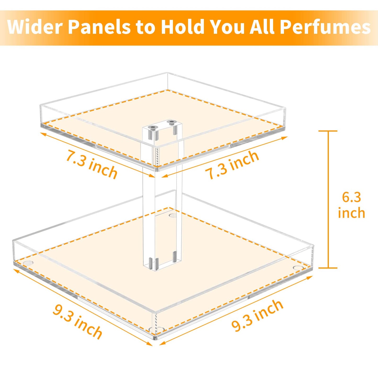 3-Tier Perfume Organizer, Clear Resin, Rectangular Tray, Sturdy Design, Space Saver, Convenient Access, Easy Assembly