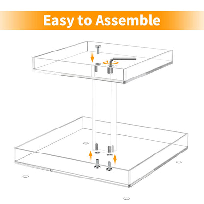 3-Tier Perfume Organizer, Clear Resin, Rectangular Tray, Sturdy Design, Space Saver, Convenient Access, Easy Assembly