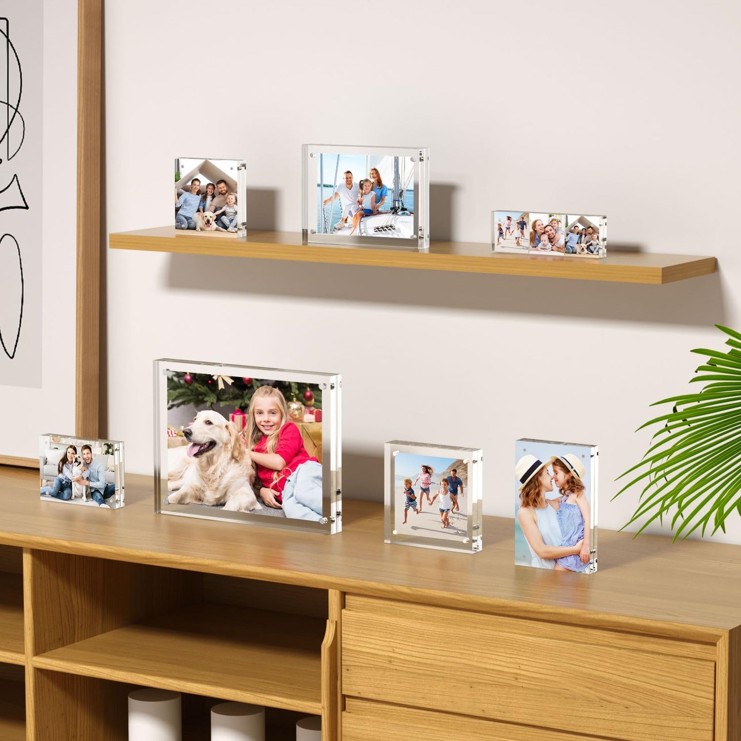 Acrylic Picture Frames Acrylic Photo Frame Magnetic Desktop Display Double Sided Acrylic Frame Freestanding Floating Frames