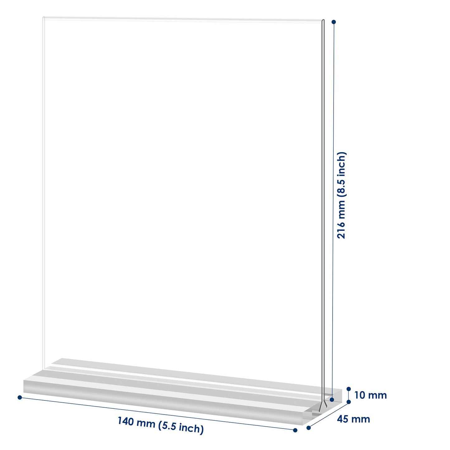 8.5x11 Acrylic Sign Holder 3 Pack Vertical Double-Sided Display