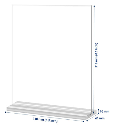 8.5x11 Acrylic Sign Holder 3 Pack Vertical Double-Sided Display