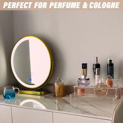 Display Stand Acrylic Riser,Perfume Organizer Clear Display Riser for Cupcake Dessert POP Figures Toy Tier Small Food Stand Risers for Display Makeup Step Cologne Skincare Lotion Cosmetics Fragrance