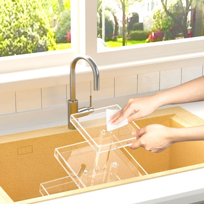 3-Tier Perfume Organizer, Clear Resin, Rectangular Tray, Sturdy Design, Space Saver, Convenient Access, Easy Assembly