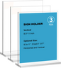 8.5x11 Acrylic Sign Holder 3 Pack Vertical Double-Sided Display