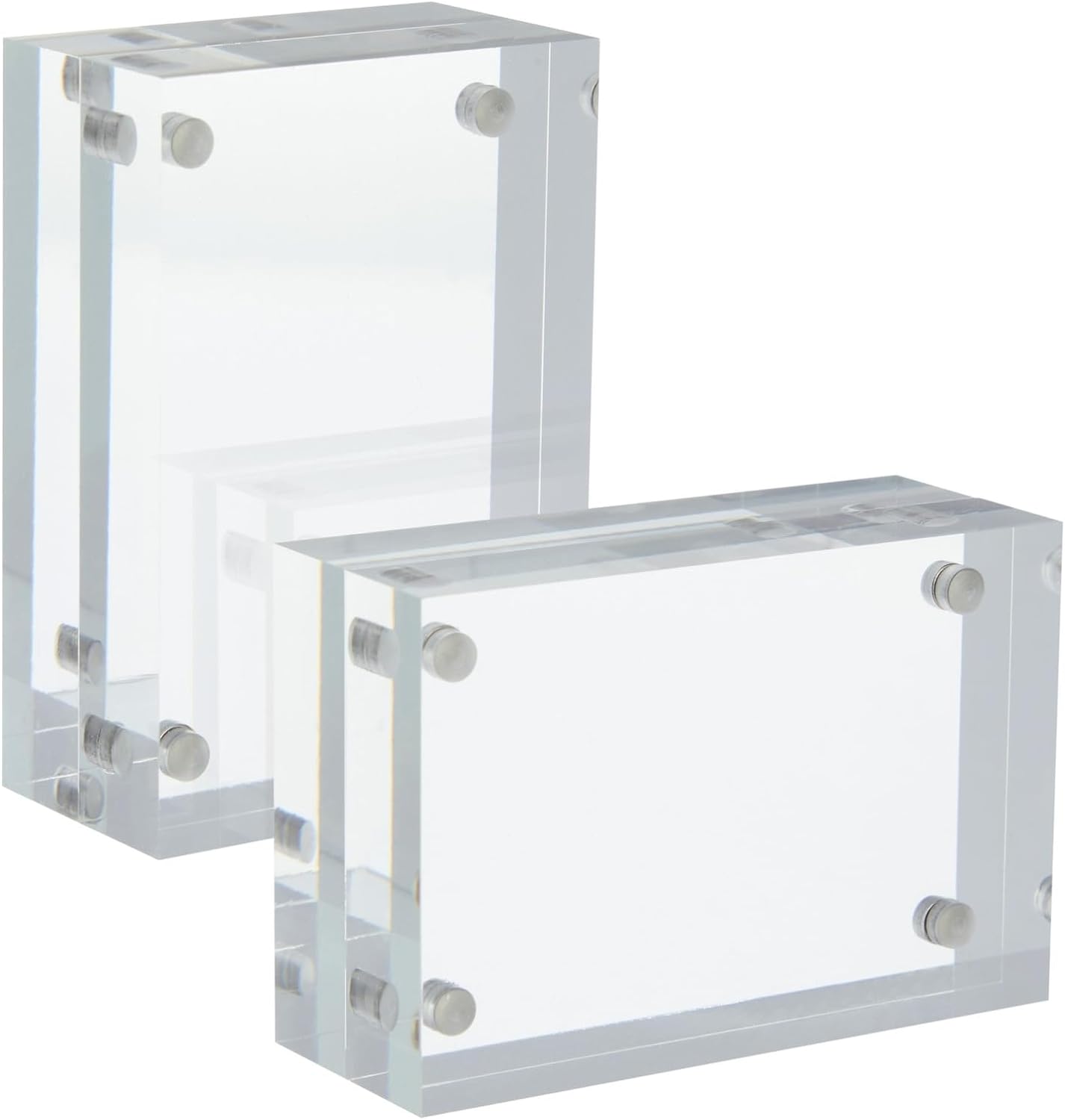 2 Pack Acrylic Picture Frames 2x3, Mini Wallet Size for Photos, Tabletop, Desktop