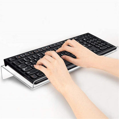 2 Pack Tilted Computer Keyboard Stand, Clear Acrylic Keyboard Tray Holder for Easy Ergonomic Typing, Keyboard Riser for Office Desktop, Home, School