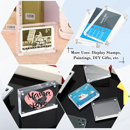 2 Pack Acrylic Picture Frames 2x3, Mini Wallet Size for Photos, Tabletop, Desktop