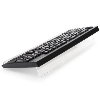 2 Pack Tilted Computer Keyboard Stand, Clear Acrylic Keyboard Tray Holder for Easy Ergonomic Typing, Keyboard Riser for Office Desktop, Home, School