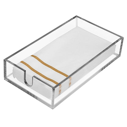 Acrylic Napkin Holder - Clear Modern Design - Acrylic Hand Towel Holder for Bathroom, Kitchen, Acrylic Tray Perfect for Disposable Paper Hand Towels & Bathroom Accessories