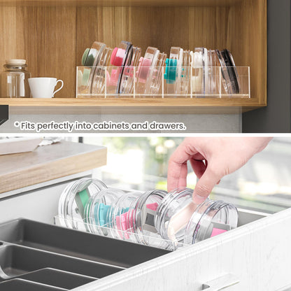 Acrylic Tumbler Lid Organizer, Cup Lid Organizer for Yeti Tumbler/Stanley Tumbler/Simple Modern Tumbler Lids, Tumbler Lid Holder for Kitchen Countertop