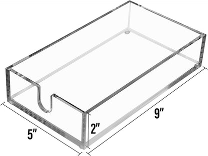 Acrylic Napkin Holder - Clear Modern Design - Acrylic Hand Towel Holder for Bathroom, Kitchen, Acrylic Tray Perfect for Disposable Paper Hand Towels & Bathroom Accessories