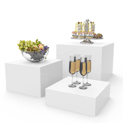 3 Pack Acrylic Display Boxes Cube Riser,Food Risers for Wedding ,Buffet Tables,Jewelry Display,for clothing storage.